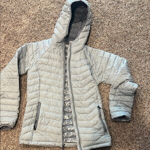 Columbia White and Gray Quilted Jacket OMNI HEAT